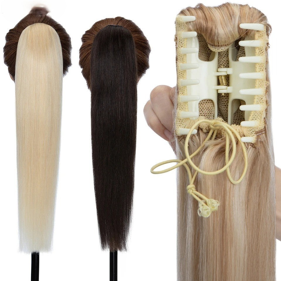 Thick Clip-In Human Hair Ponytail Extension with Claw Clamp