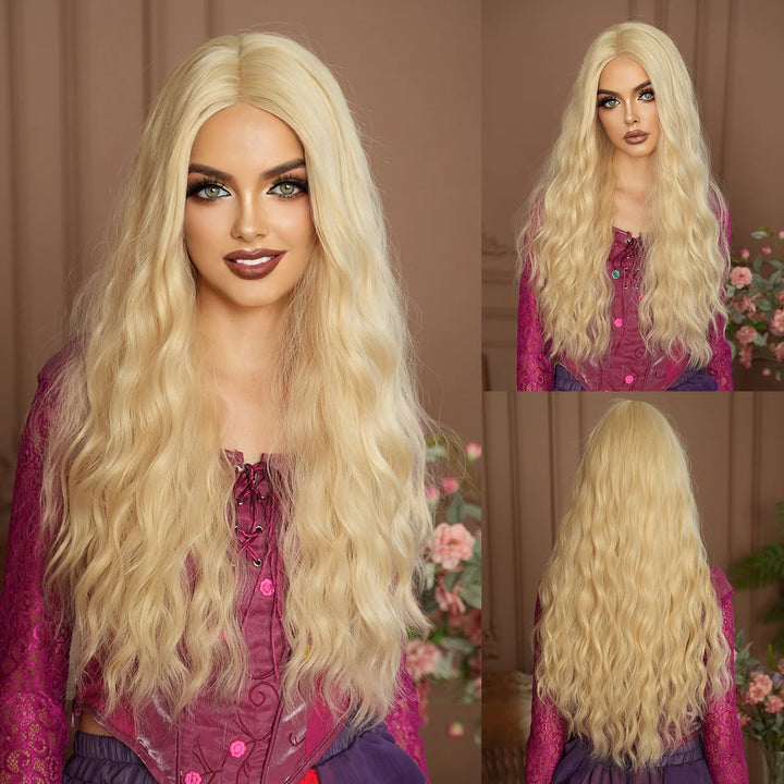Black Pink Synthetic Hair Skunk Stripe Long Wavy Wigs Heat Resistant Fiber Wholesale Natural Matt Wigs 30 Inch