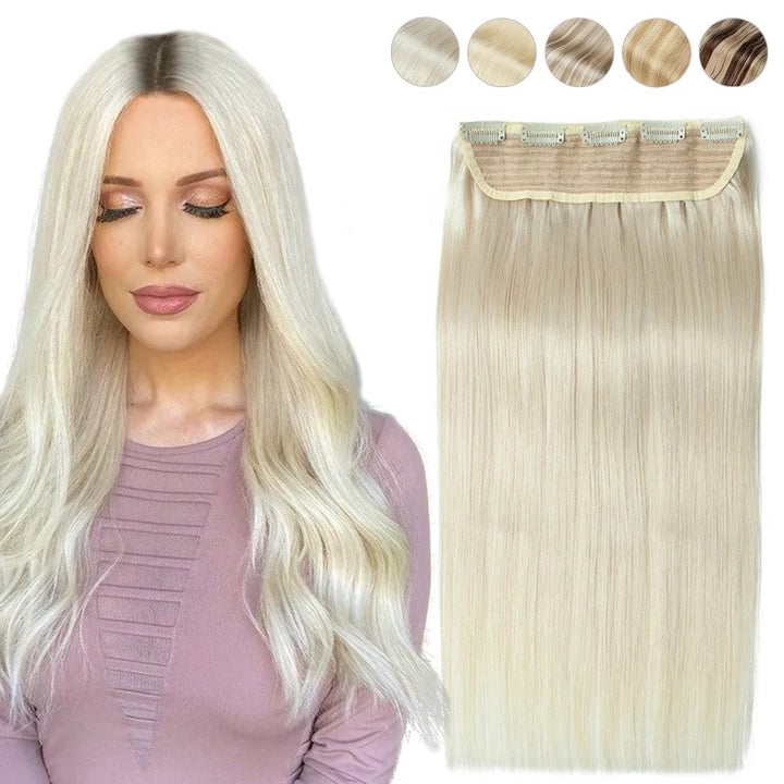 Blonde Clip-In Hair Extensions – 100% Remy Human Hair, 22 Inch, 100g, Add Volume & Length, Natural Machine-Made Weft