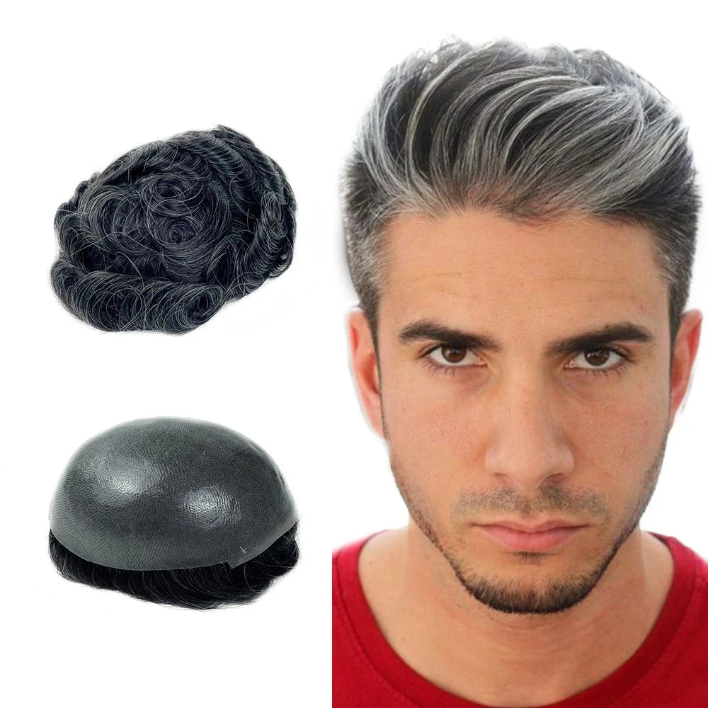 Ultra Thin Skin 0.03mm Men’s Toupee – Remy Human Hair Replacement System