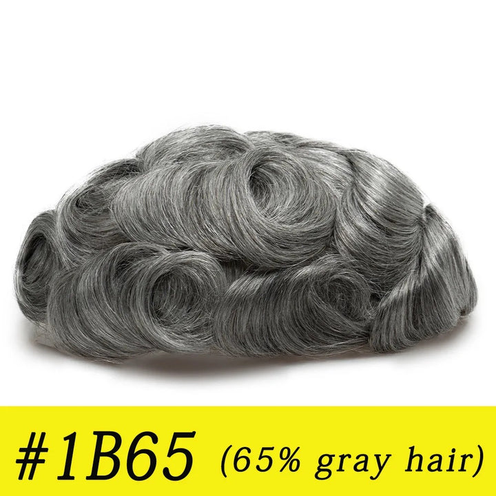 Thin Skin 0.03mm Natural Hair Men’s Toupee – Human Hair Replacement System