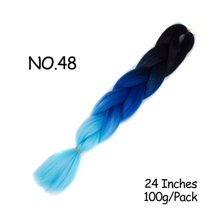 24 Inch Synthetic Braiding Hair Extensions – 10PCS Jumbo Braids in Black & Brown Colors