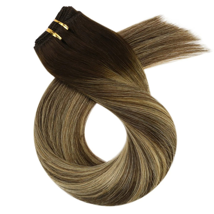 Sew-In Human Hair Bundles – Blonde Brazilian Remy Straight Weft Extensions (100g)
