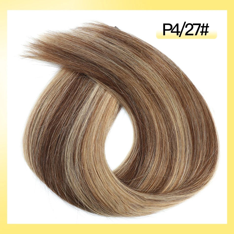Invisible Clip-In Hair Extensions – Real Human Hair with Fish Wire and 4 Secure Clips | 12"-24" Natural Hairpieces for Volume & Length