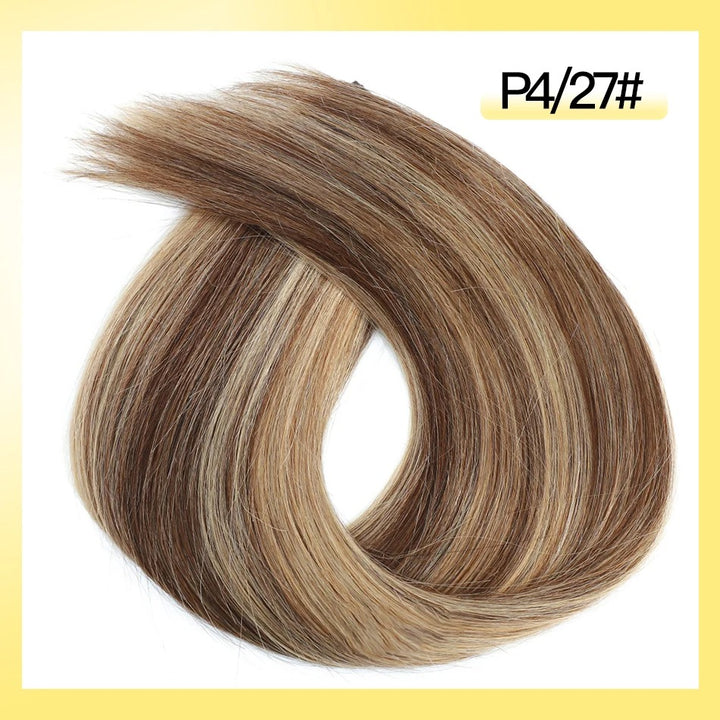 Invisible Clip-In Hair Extensions – Real Human Hair with Fish Wire and 4 Secure Clips | 12"-24" Natural Hairpieces for Volume & Length
