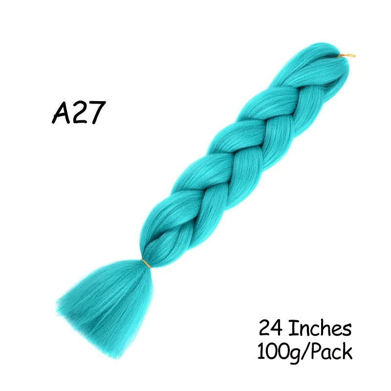 24 Inch Synthetic Braiding Hair Extensions – 10PCS Jumbo Braids in Black & Brown Colors