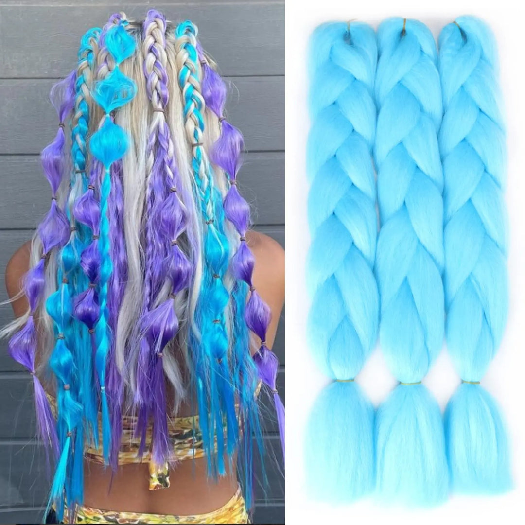 African Ombre Braiding Hair Extensions – Pre-Stretched Synthetic Crochet Hair (3 Packs)