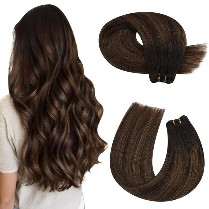 Brazilian Remy Human Hair Wefts – Natural Straight Machine Weaving Bundles (100g Each)