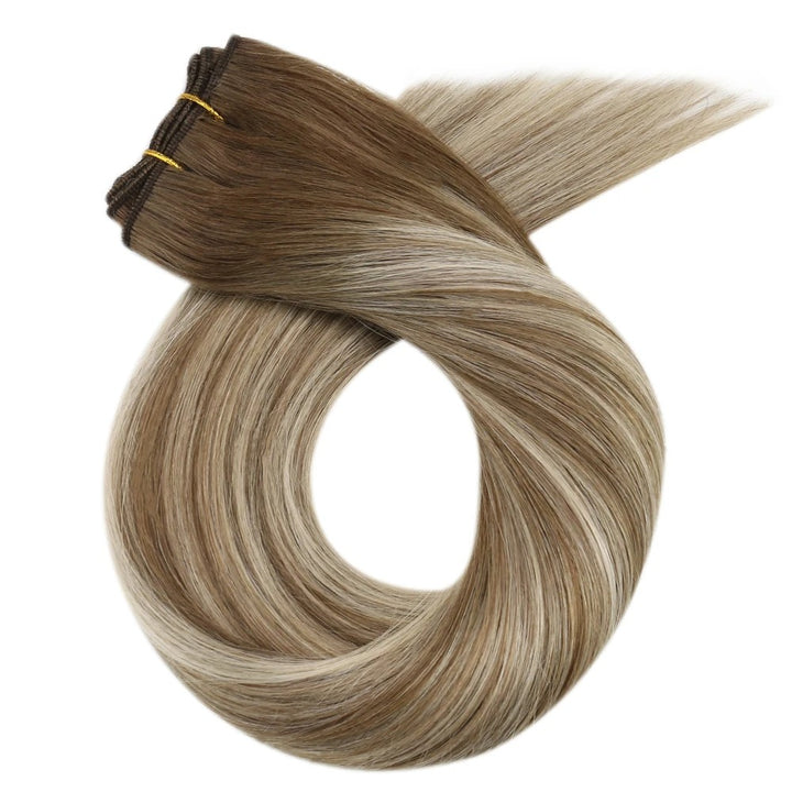Sew-In Human Hair Bundles – Blonde Brazilian Remy Straight Weft Extensions (100g)