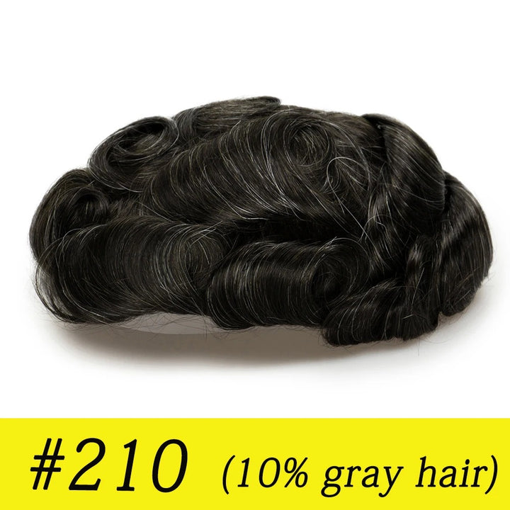 Thin Skin 0.03mm Natural Hair Men’s Toupee – Human Hair Replacement System