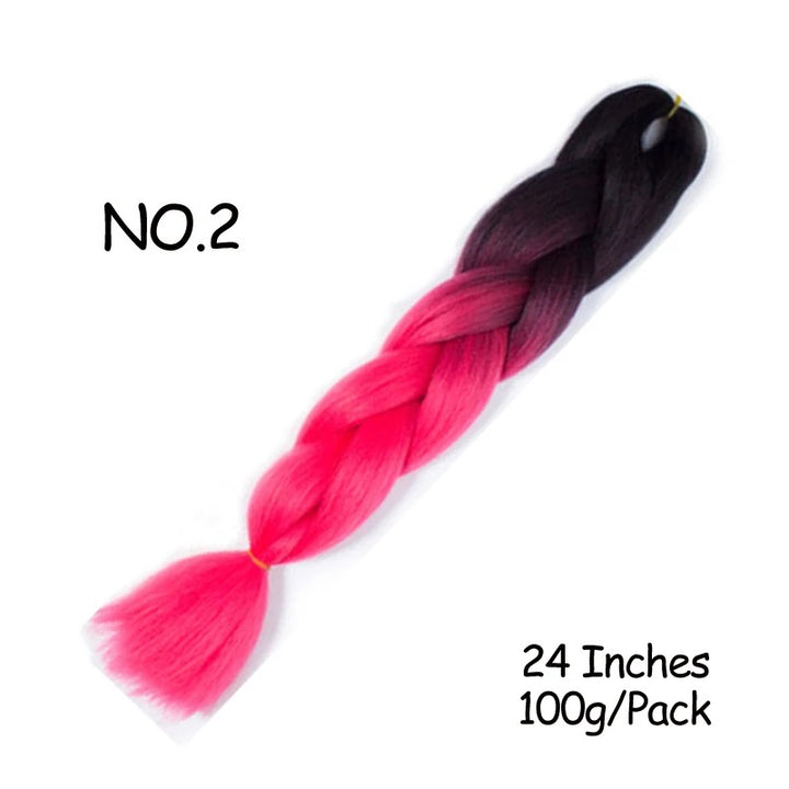24 Inch Synthetic Braiding Hair Extensions – 10PCS Jumbo Braids in Black & Brown Colors