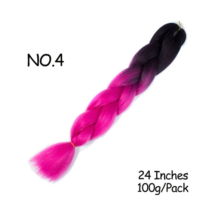 24 Inch Synthetic Braiding Hair Extensions – 10PCS Jumbo Braids in Black & Brown Colors