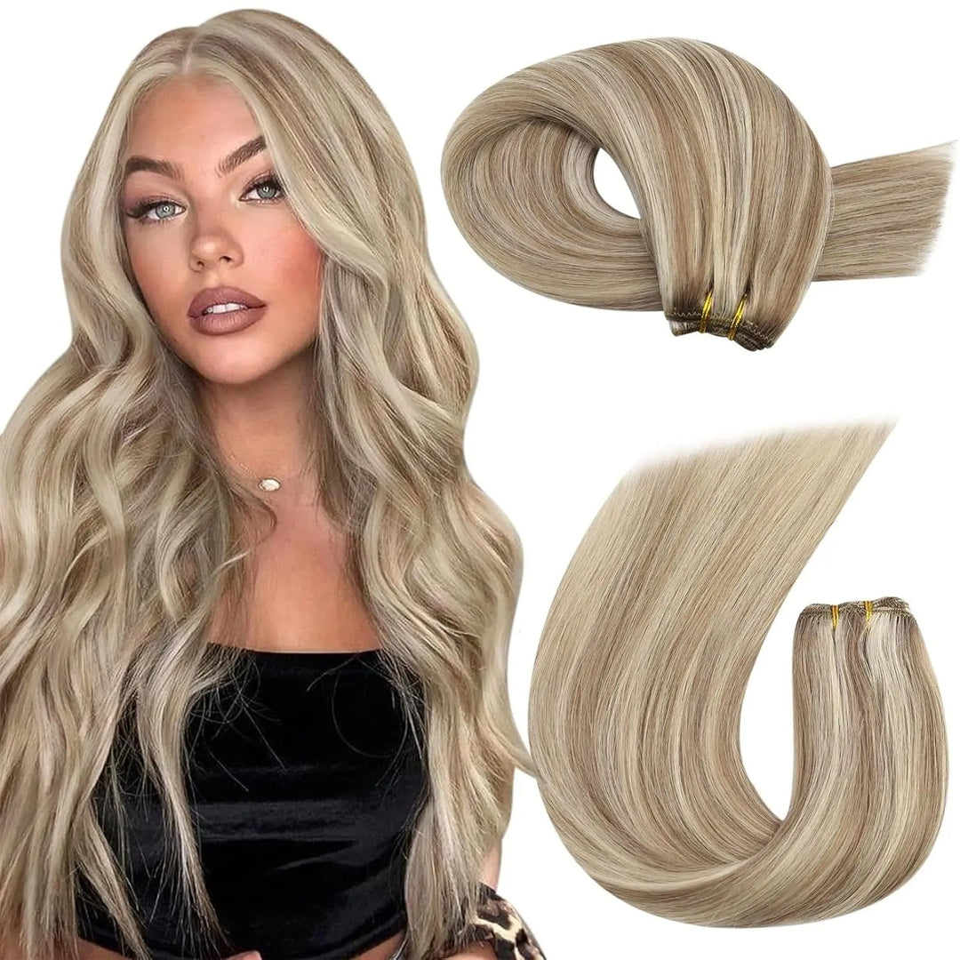 Brazilian Remy Human Hair Wefts – Natural Straight Machine Weaving Bundles (100g Each)