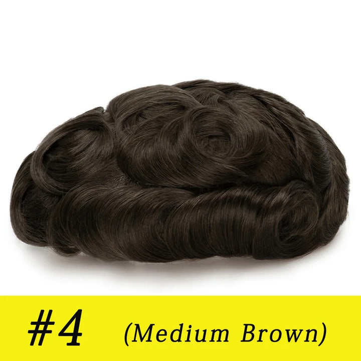 Thin Skin 0.03mm Natural Hair Men’s Toupee – Human Hair Replacement System