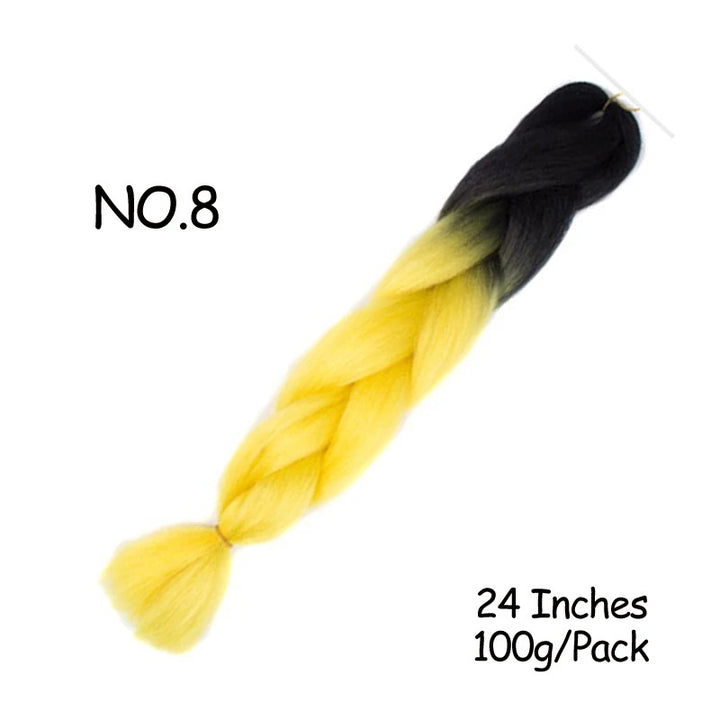 24 Inch Synthetic Braiding Hair Extensions – 10PCS Jumbo Braids in Black & Brown Colors