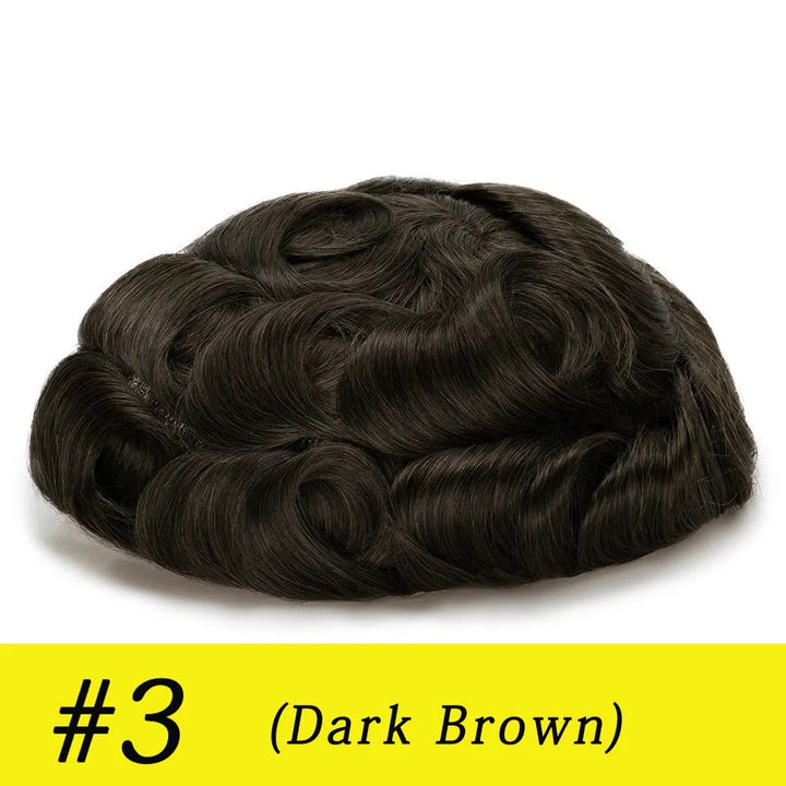 Thin Skin 0.03mm Natural Hair Men’s Toupee – Human Hair Replacement System