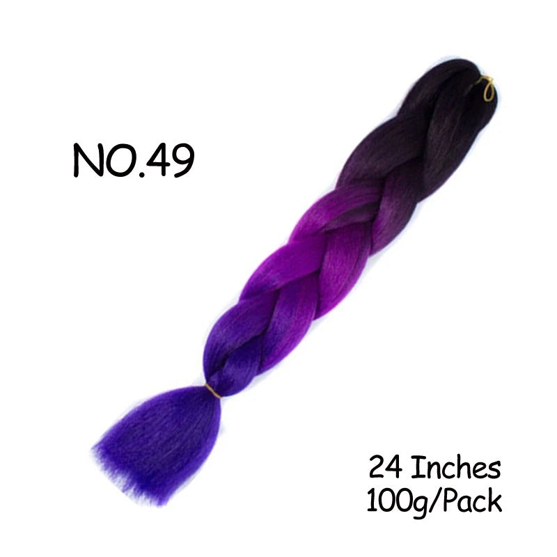 24 Inch Synthetic Braiding Hair Extensions – 10PCS Jumbo Braids in Black & Brown Colors
