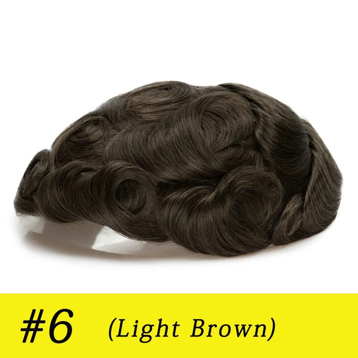 Thin Skin 0.03mm Natural Hair Men’s Toupee – Human Hair Replacement System