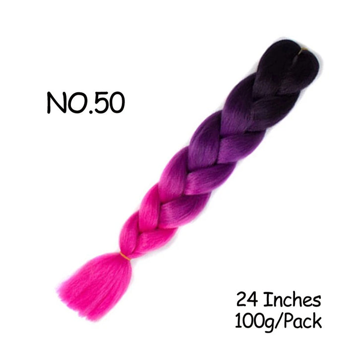 24 Inch Synthetic Braiding Hair Extensions – 10PCS Jumbo Braids in Black & Brown Colors