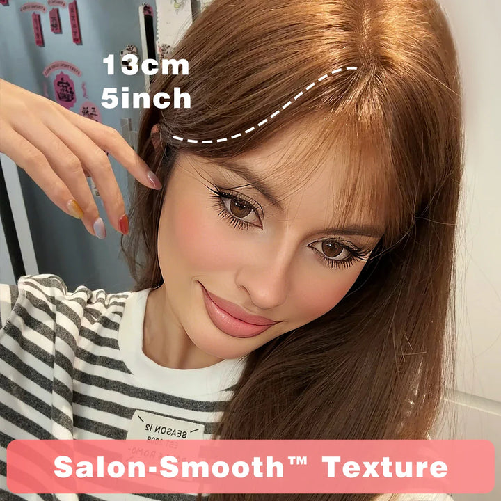 Monotop U Lace Long Straight Layered Wig for Women 26 Inches Heat Resistant Synthetic Black Wig with Natural Hairline.