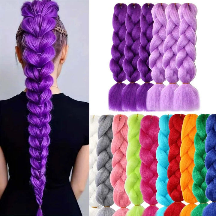 5 Packs Colored Jumbo Braiding Hair Extensions – 24 Inch Synthetic Pre-Stretched Yaki EZ Braid