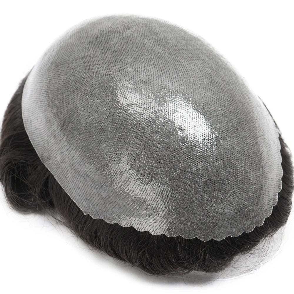 Strong K-Skin Base Men Capillary Prosthesis 0.12Mm Durable Men Toupee Double Knot Pu Male Wig Natural Skin Human Hair System