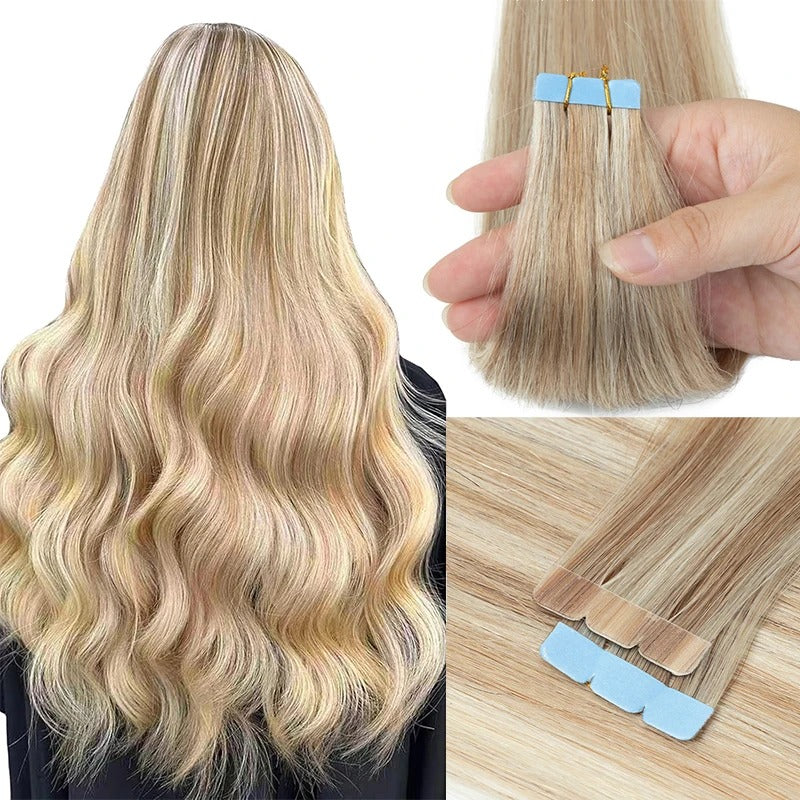 Mini Tape-In Hair Extensions – 100% Human Hair, Machine Remy, Skin Weft