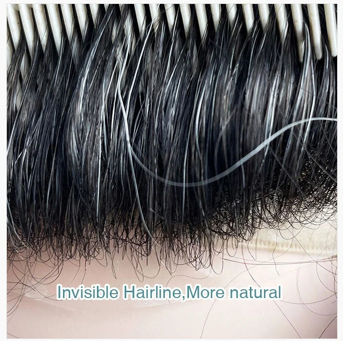 Thin Skin 0.03mm Natural Hair Men’s Toupee – Human Hair Replacement System