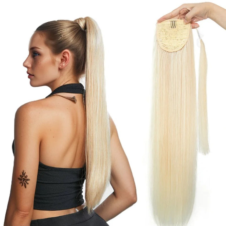 Platinum Blonde Wrap-Around Ponytail – 24” | 140g