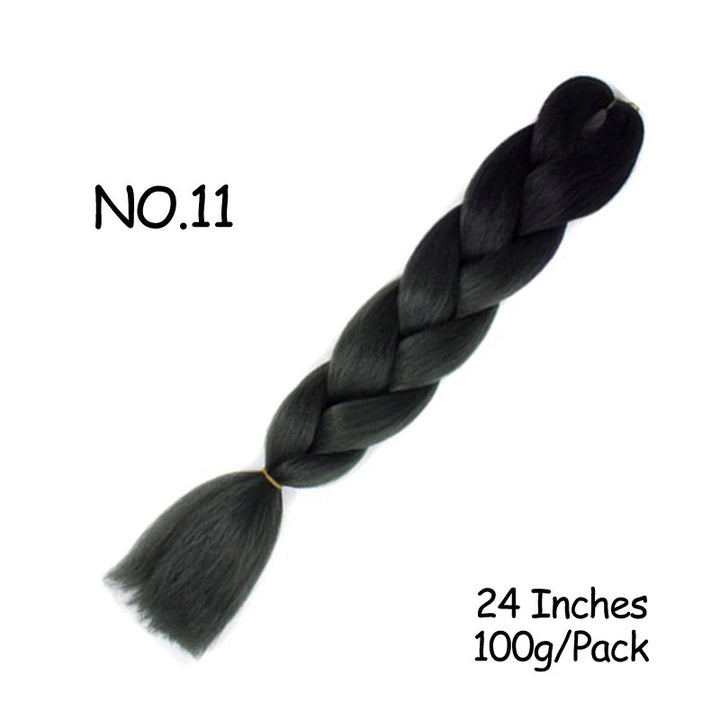 24 Inch Synthetic Braiding Hair Extensions – 10PCS Jumbo Braids in Black & Brown Colors