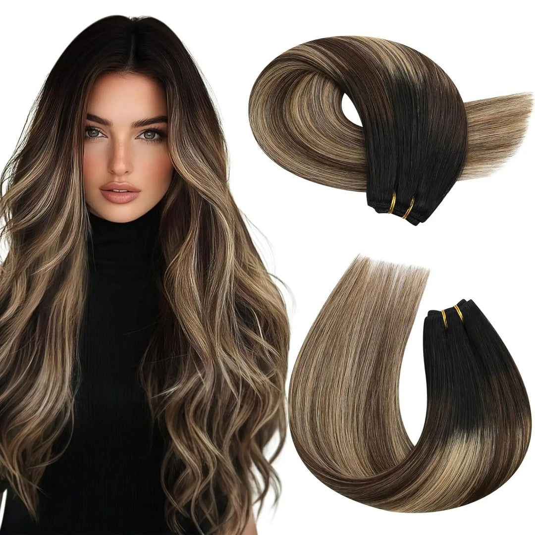 Brazilian Remy Human Hair Wefts – Natural Straight Machine Weaving Bundles (100g Each)