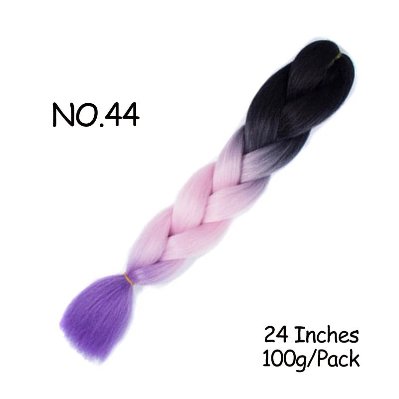 24 Inch Synthetic Braiding Hair Extensions – 10PCS Jumbo Braids in Black & Brown Colors