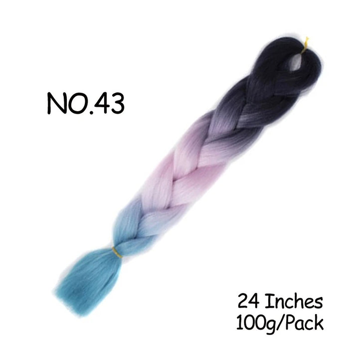 24 Inch Synthetic Braiding Hair Extensions – 10PCS Jumbo Braids in Black & Brown Colors