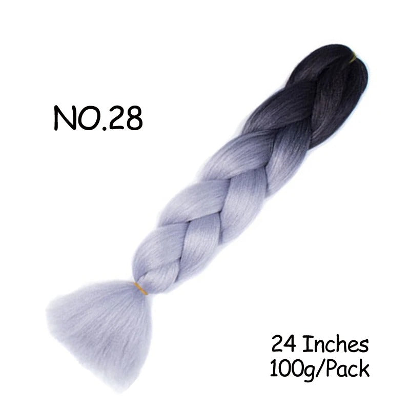 24 Inch Synthetic Braiding Hair Extensions – 10PCS Jumbo Braids in Black & Brown Colors