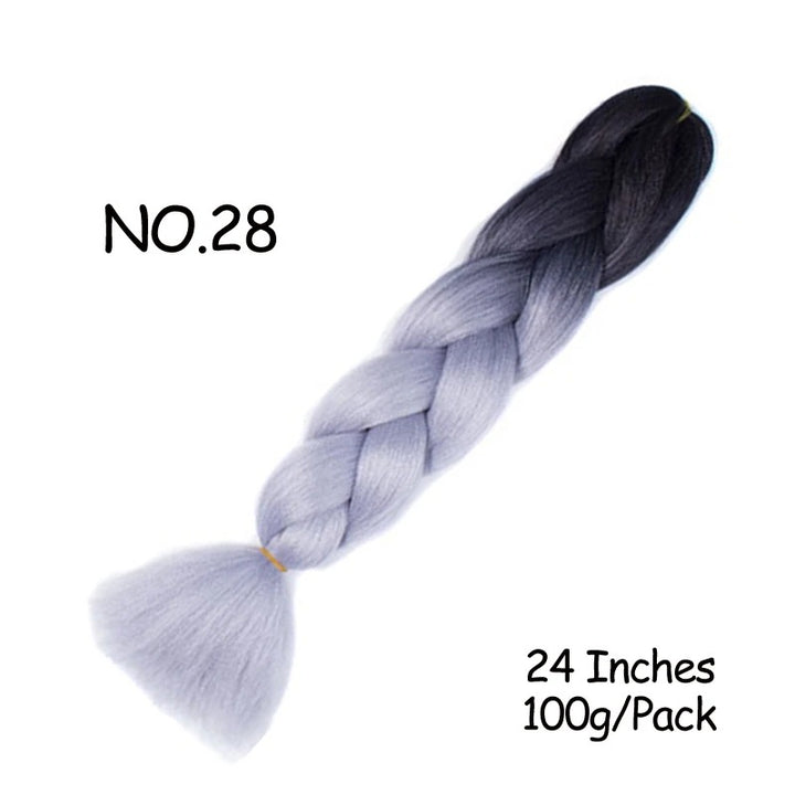 24 Inch Synthetic Braiding Hair Extensions – 10PCS Jumbo Braids in Black & Brown Colors