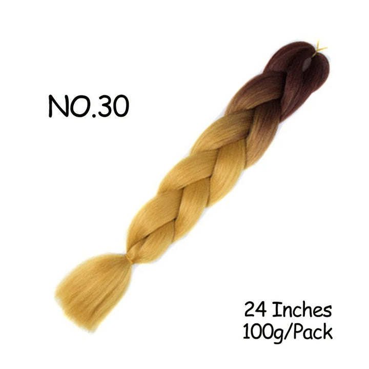 24 Inch Synthetic Braiding Hair Extensions – 10PCS Jumbo Braids in Black & Brown Colors