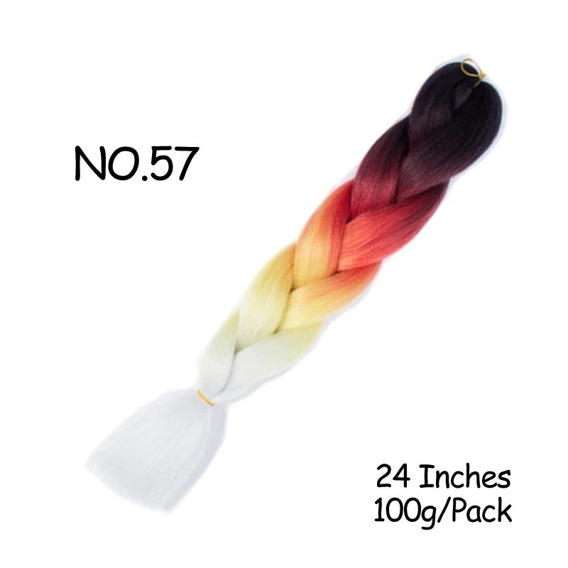 24 Inch Synthetic Braiding Hair Extensions – 10PCS Jumbo Braids in Black & Brown Colors