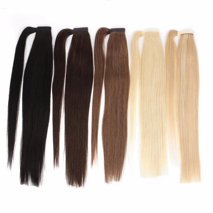 100% Human Hair Brazilian Straight Ponytail Extension Length Options: 20” | 22” | 24” | 26”