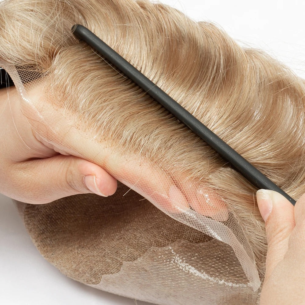 Q6 Swiss Lace Men Toupee Real Hair Men Wig 100% Human Hair Durable Men Hair Replacement System Male Wig Natural Hair Prosthesis