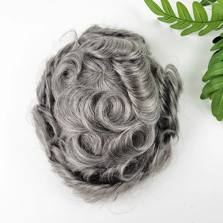 Men’s Human Hair Toupee – Thin Skin PU Base Remy Hair Replacement System