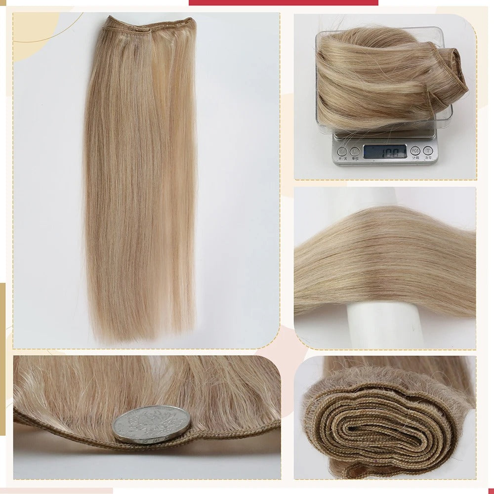 100% Remy Human Hair Bundles – Straight Sew-In Weft Extensions (100g, Double Weft)