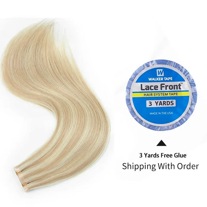 Invisible PU Tape-In Hair Extensions – Injected Skin Weft Human Hair, Seamless No-Glue Tape-On Weft Bundles for Natural Look