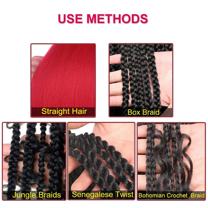2-Tone Rainbow Jumbo Braiding Hair – 24 Inch Synthetic Crochet Extensions (4 Packs)