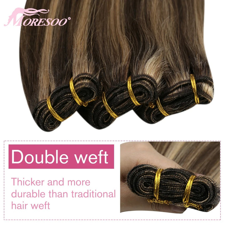 Brazilian Remy Human Hair Wefts – Natural Straight Machine Weaving Bundles (100g Each)