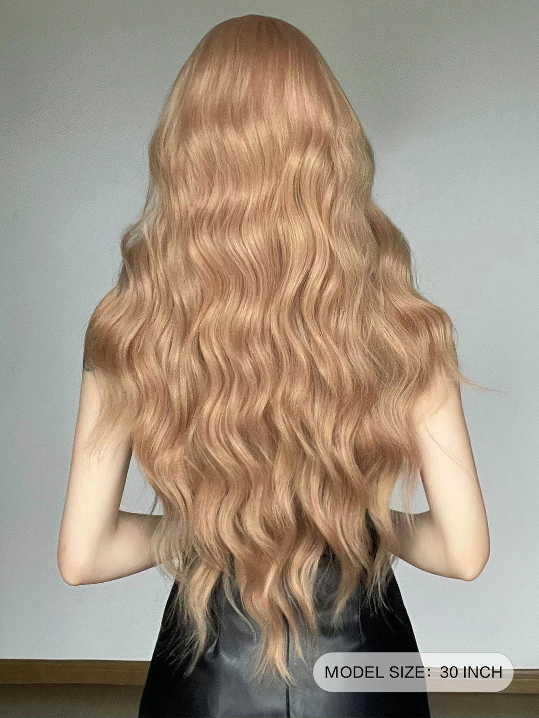 28" Blonde Curly Lace Front Wig with Bangs - Heat Resistant Synthetic Hair for Women