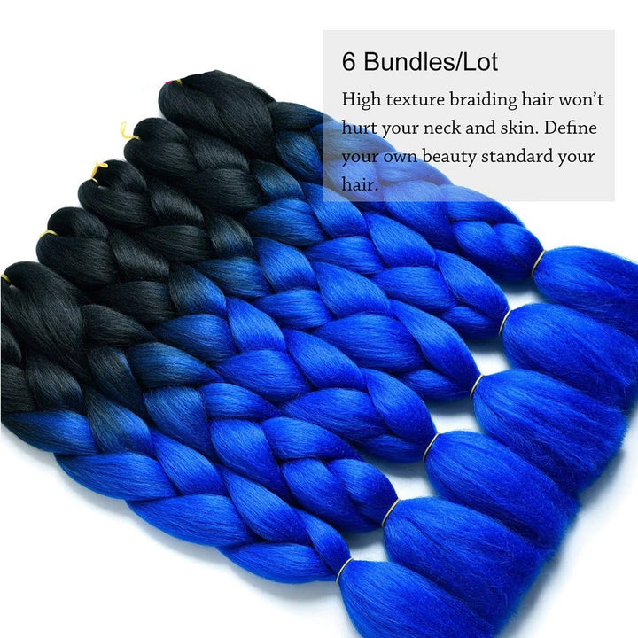 Blue and black braiding hair extensions 