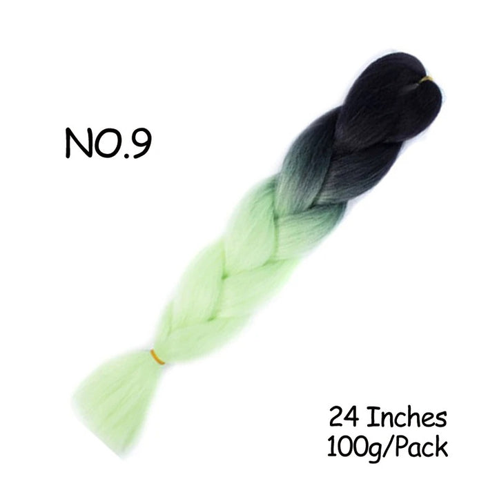 24 Inch Synthetic Braiding Hair Extensions – 10PCS Jumbo Braids in Black & Brown Colors