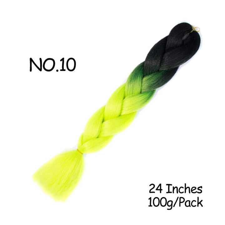 24 Inch Synthetic Braiding Hair Extensions – 10PCS Jumbo Braids in Black & Brown Colors