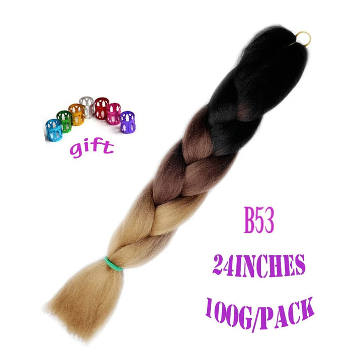 Braided hair extension with color gradient and 'Mirra's Mirror' branding on a white background.
