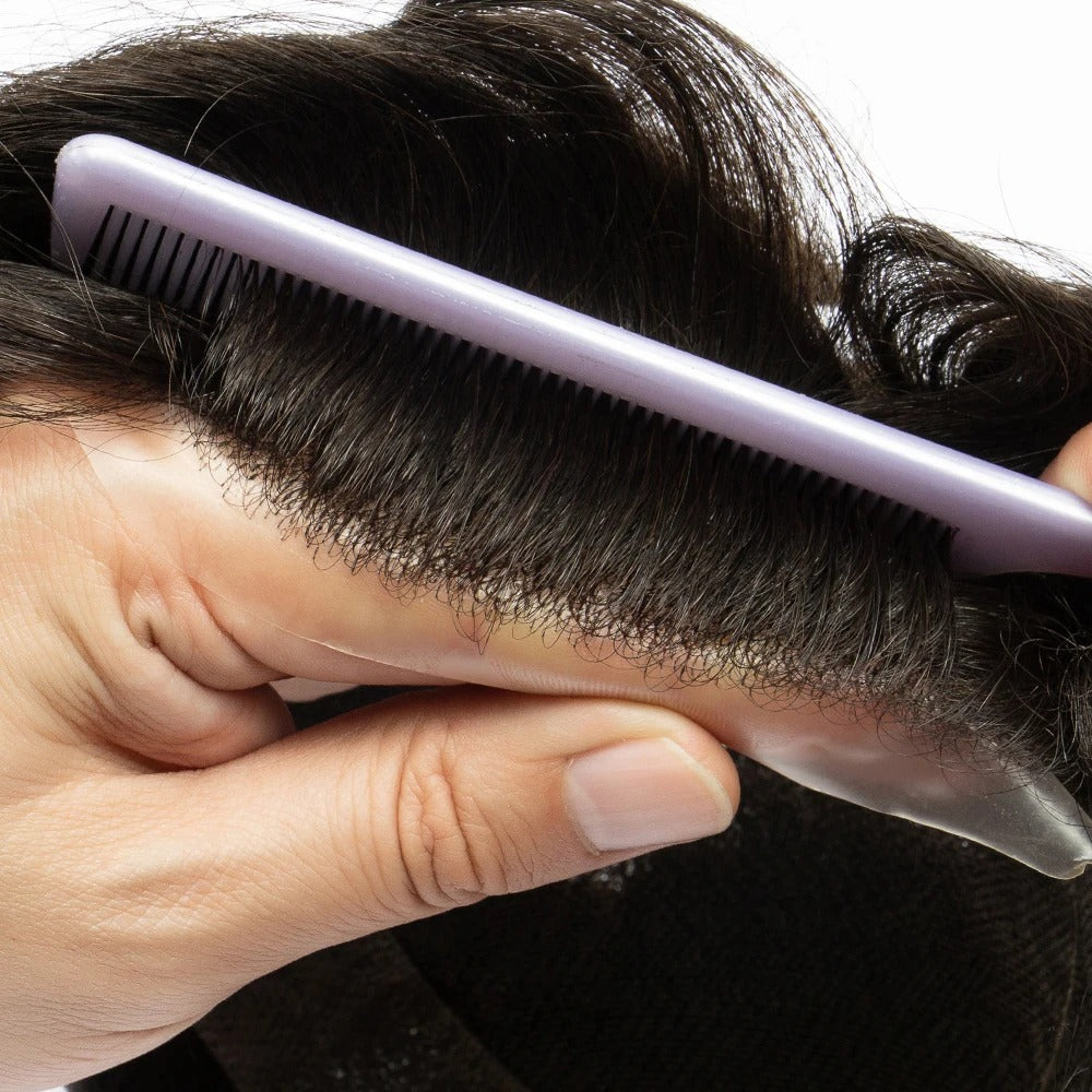 Australia Base Swiss Lace Human Hair Men Toupee Natural Hairline Skin PU & Lace Men's Capillary Prosthesis Male Wig Hair System